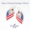 Stars n Stripes Earrings Tutorial on white 600 American flag earrings beading tutorial