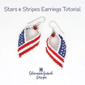 American flag earrings beading tutorial