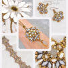 Gray Tiffany Pendant, Earrings Bracelet Collage w logo Gray Tiffany Jewelry Beading Set