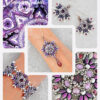Purple Tiffany Earrings, Bracelet, Pendant Collage600 Purple Tiffany Jewelry Beading Set