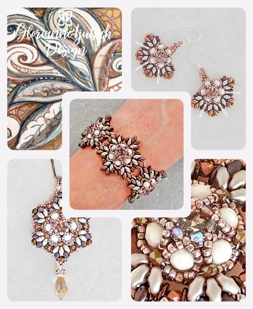 Taupe Tiffany Gift Set 600 Taupe Pendant, Earrings, Bracelet Beading Set