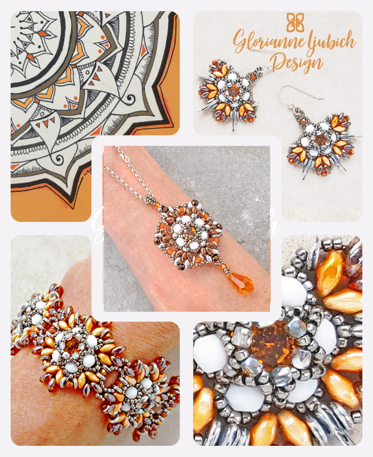 Topaz Tiffany Pendant, Earrings, Bracelet Collage4 Topaz Tiffany Jewelry Beading Set