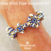 Blue Petit Four Bracelet Kit on wrist600 Blue Beaded Bead Bracelet Kit