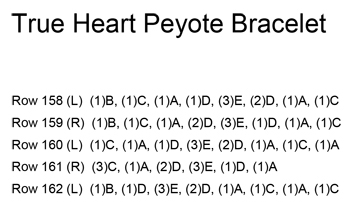 Heart Peyote Bracelet Word Chart