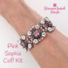 Pink Sophia Cuff Kit on wrist 600 Pink GemDuo Bracelet Beading Kit